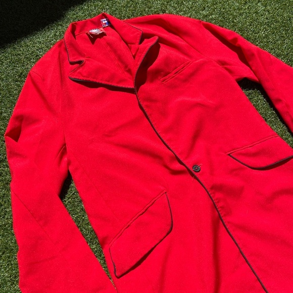 VTG 90’s Red Balls On Fire Red Coat / Robe - Picture 4 of 6